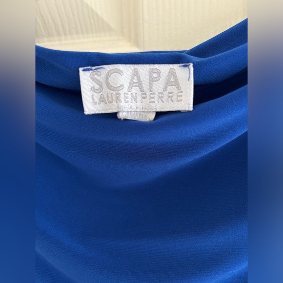 SCAPA Lauren Perre Assymetrical Blue Blouse, Fits Medium-Large - Picture 4 of 7